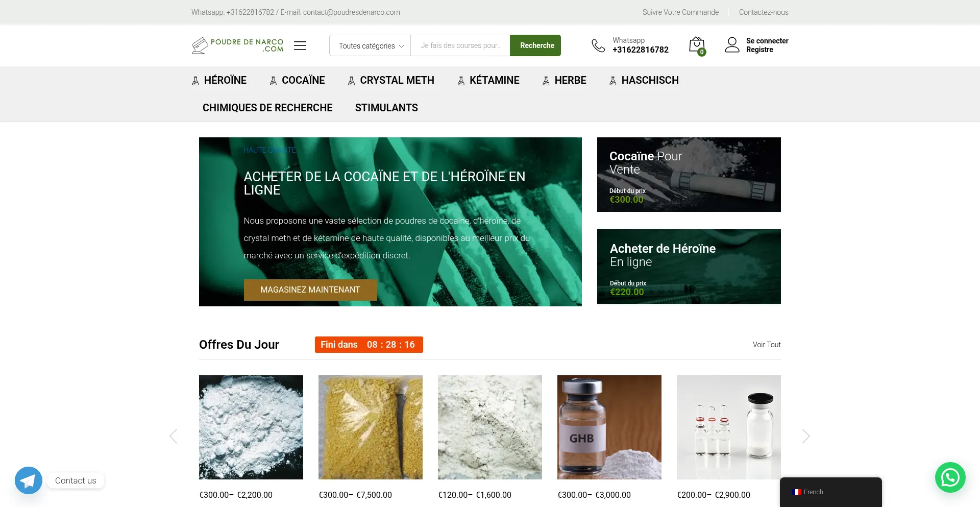 Website screenshot of Poudresdenarco.com