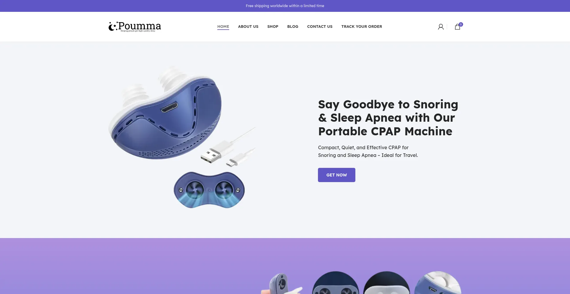 Website screenshot of Poumma.com