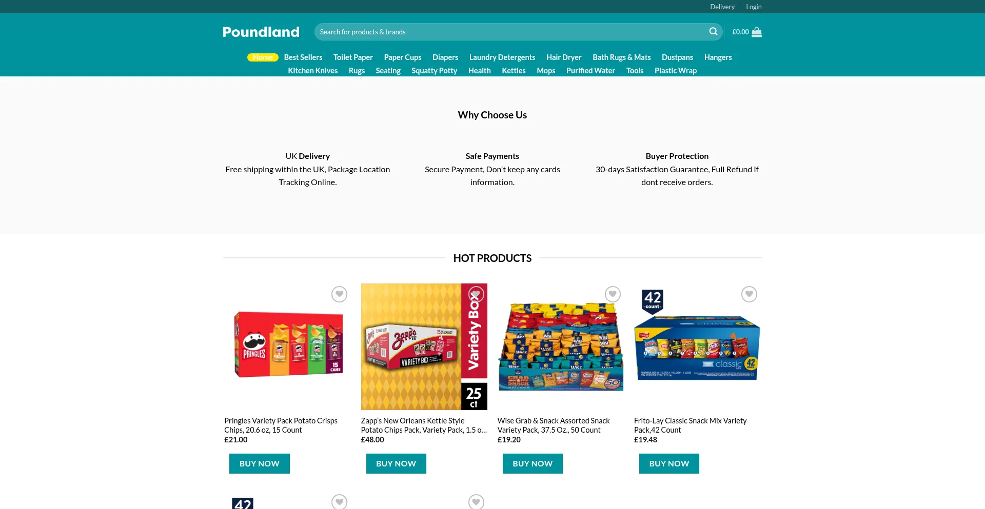 Website screenshot of Poundland.bushoak.site