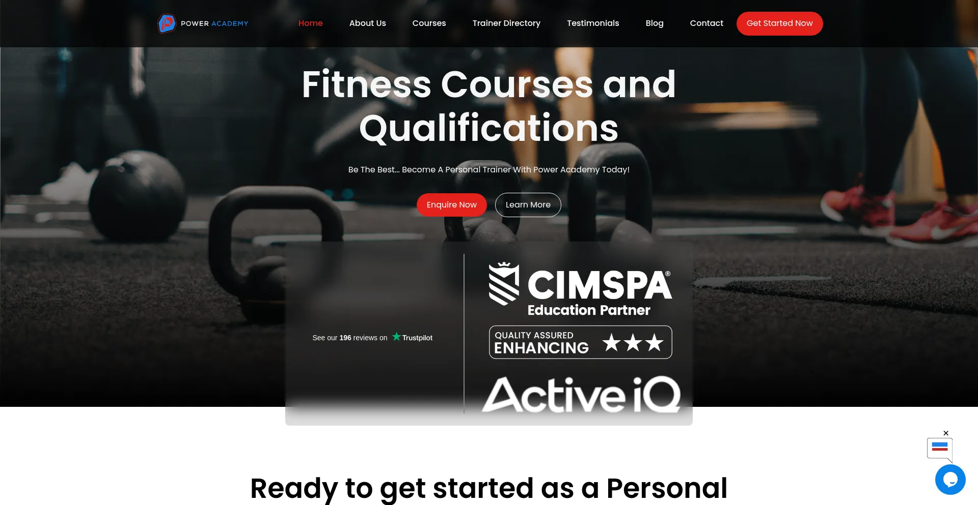 Website screenshot of Poweracademyuk.com
