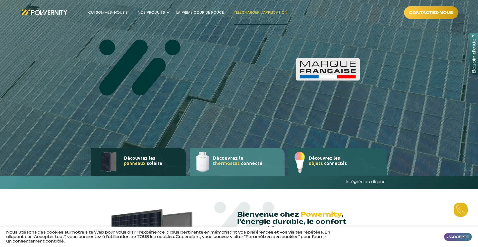 Website screenshot of Powernity.fr