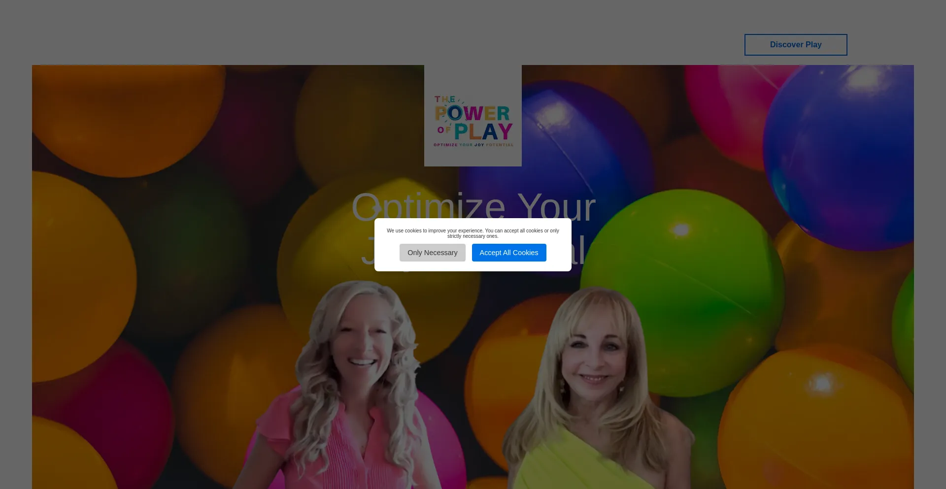 Website screenshot of Powerofplay.fun