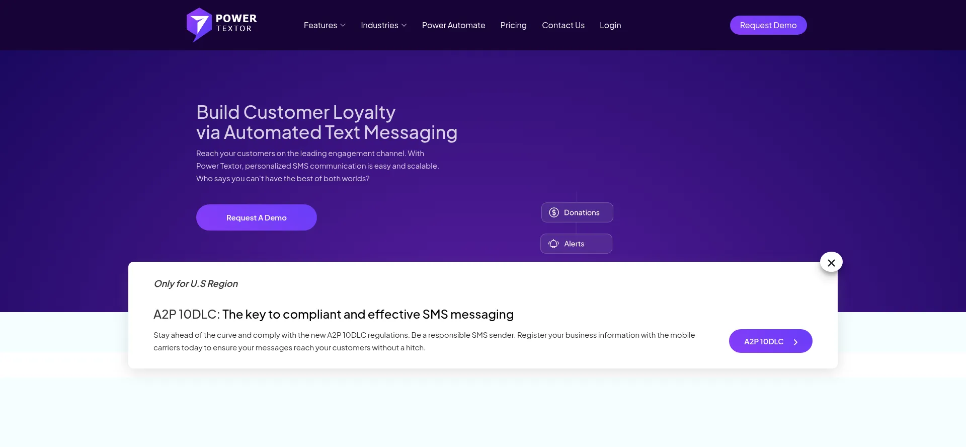 Website screenshot of Powertextor.com