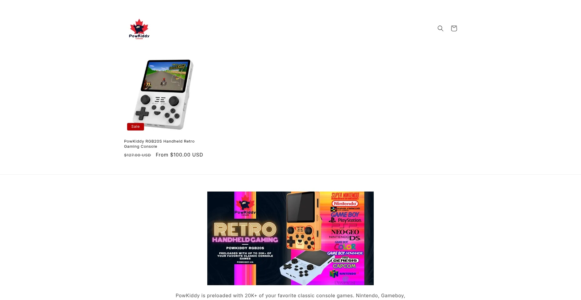 Website screenshot of Powkiddy.ca