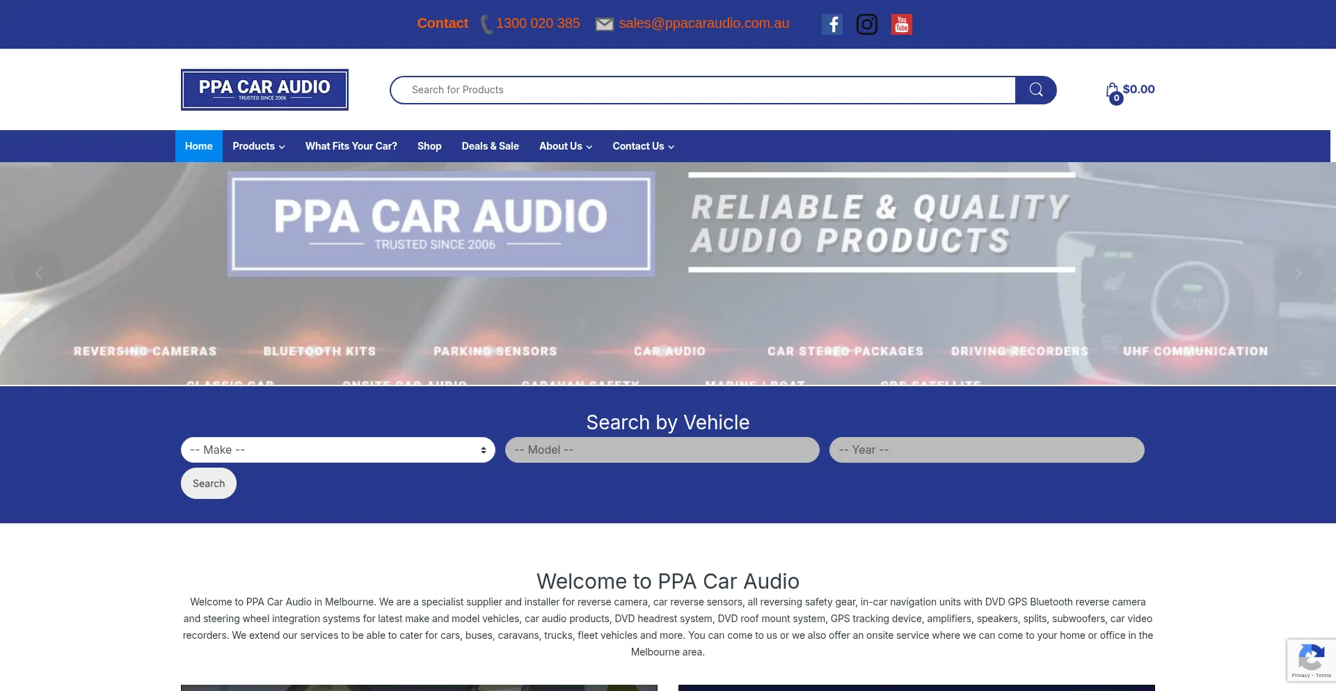 Website screenshot of Ppacaraudio.com.au