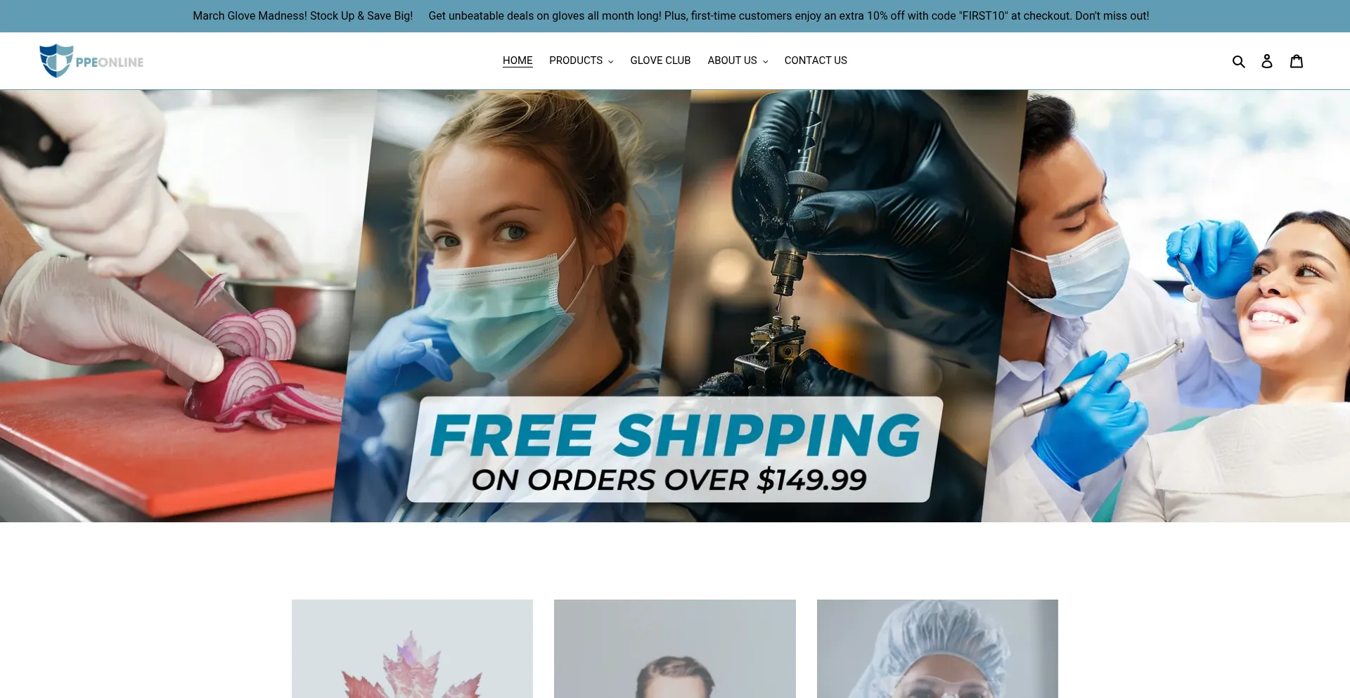 Website screenshot of Ppeonline.ca