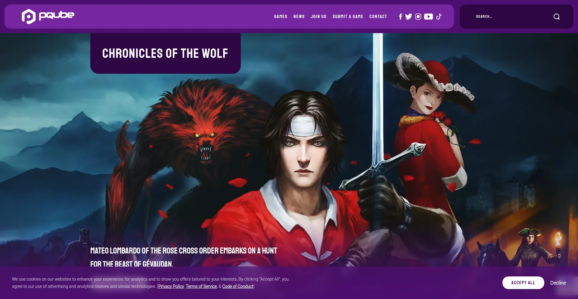 Website screenshot of Pqube.co.uk