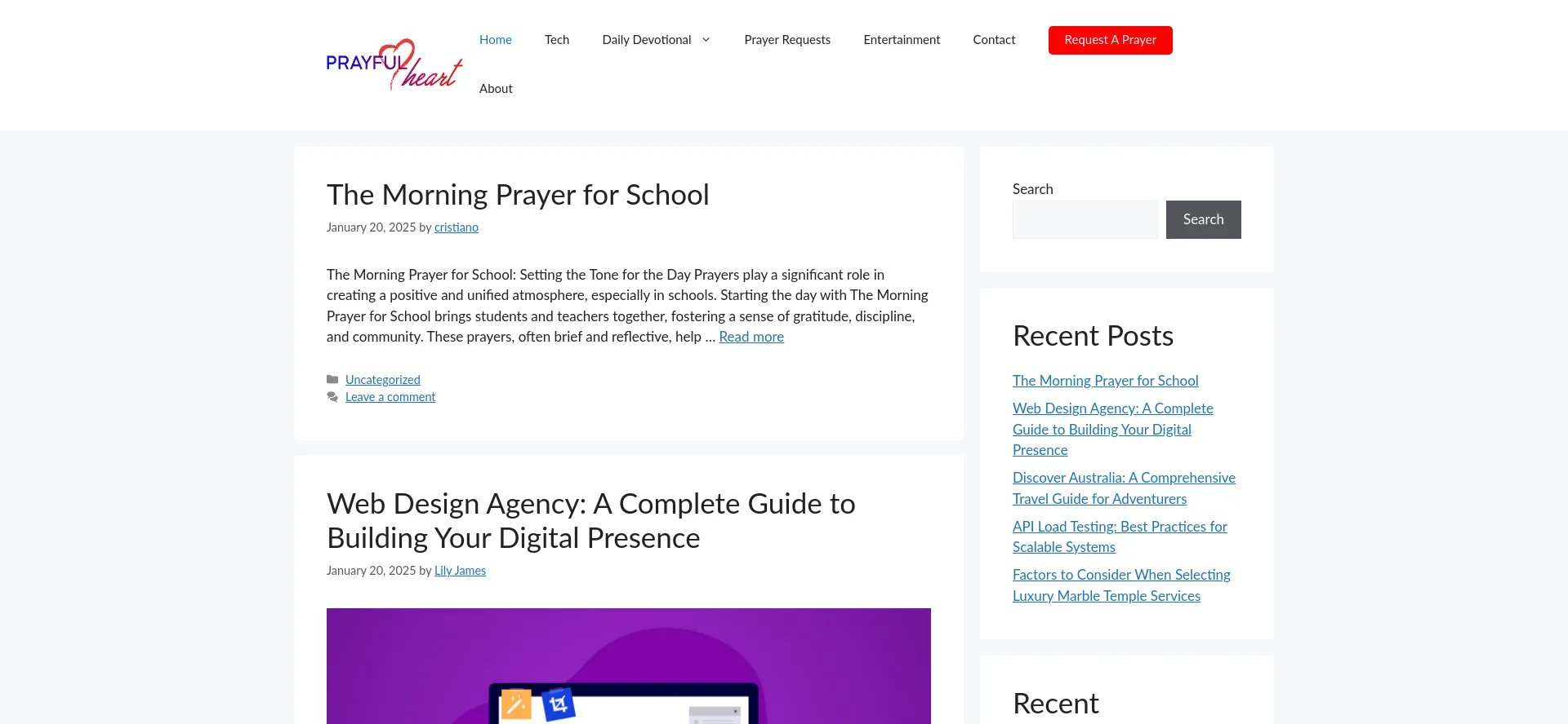 Prayfulheart.com Screenshot