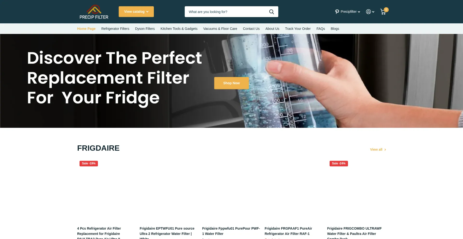 Precipfilter.com Screenshot