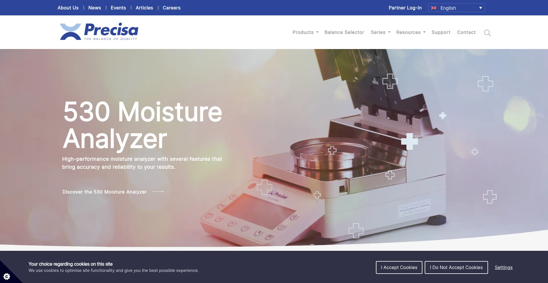 Website screenshot of Precisa.com