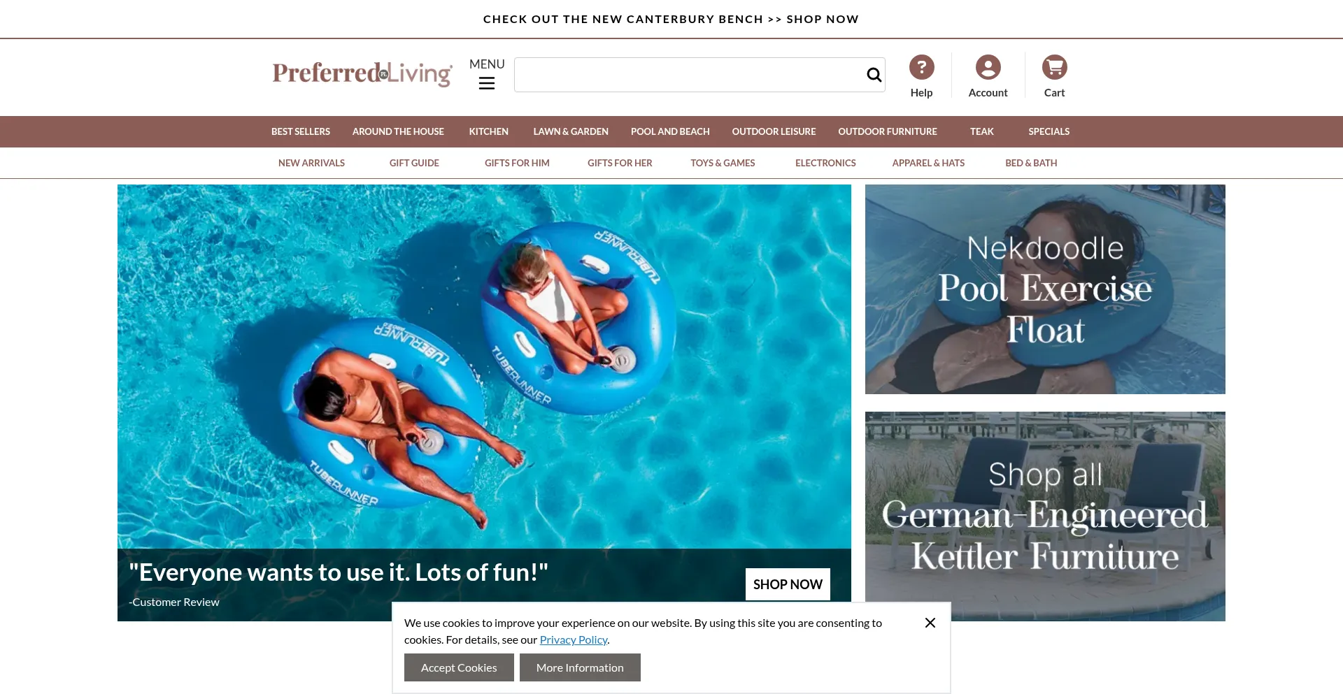 Website screenshot of Preferredliving.com