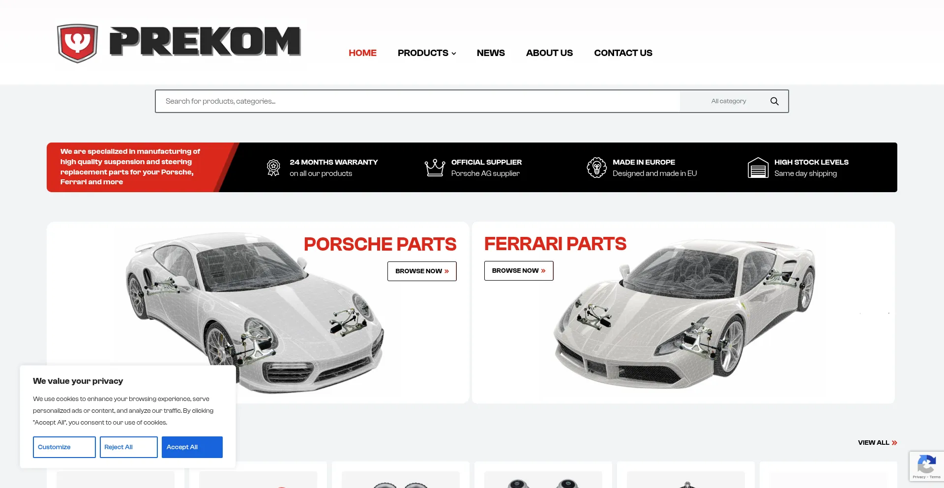 Website screenshot of Prekom.si