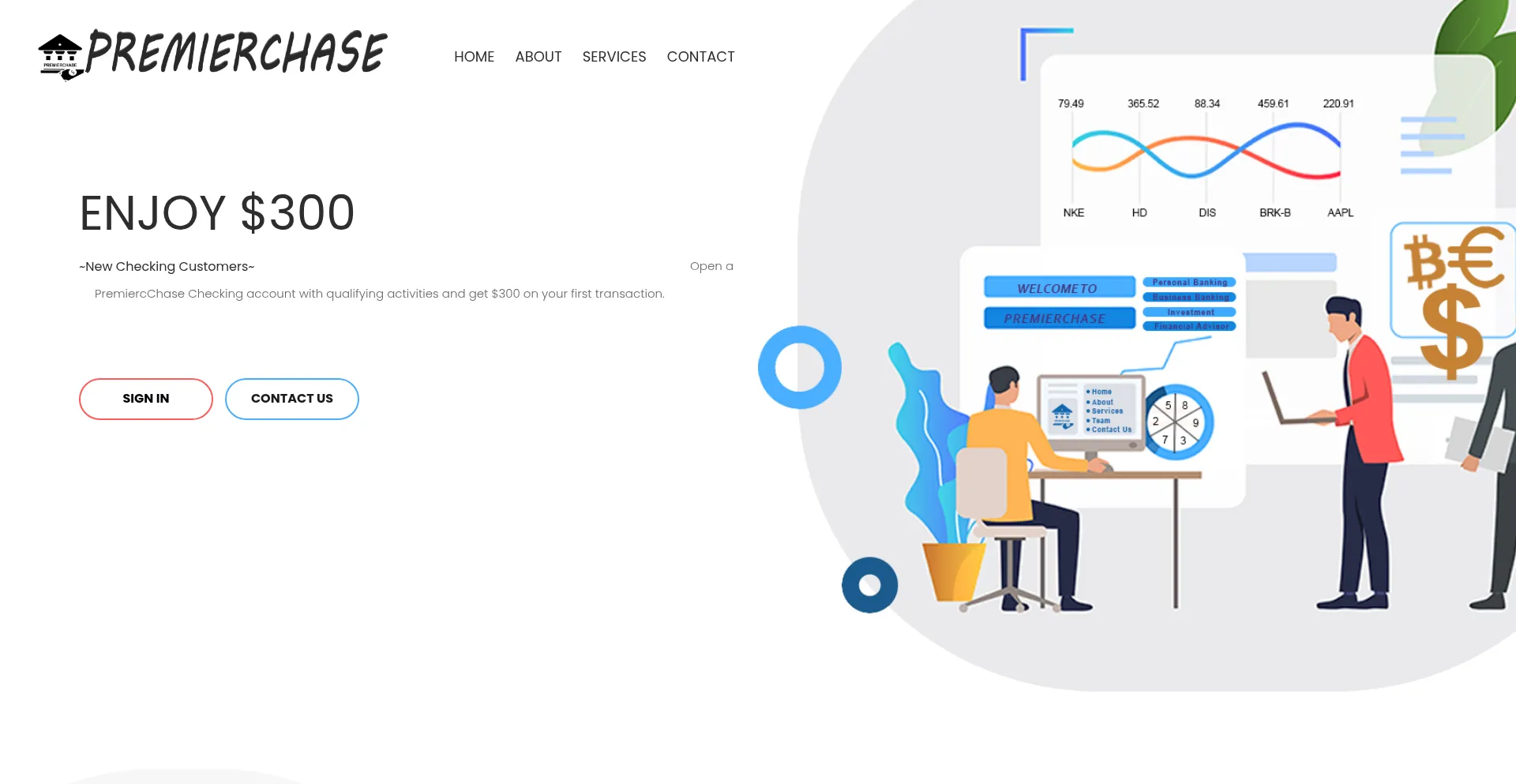 Website screenshot of Premierchase.com