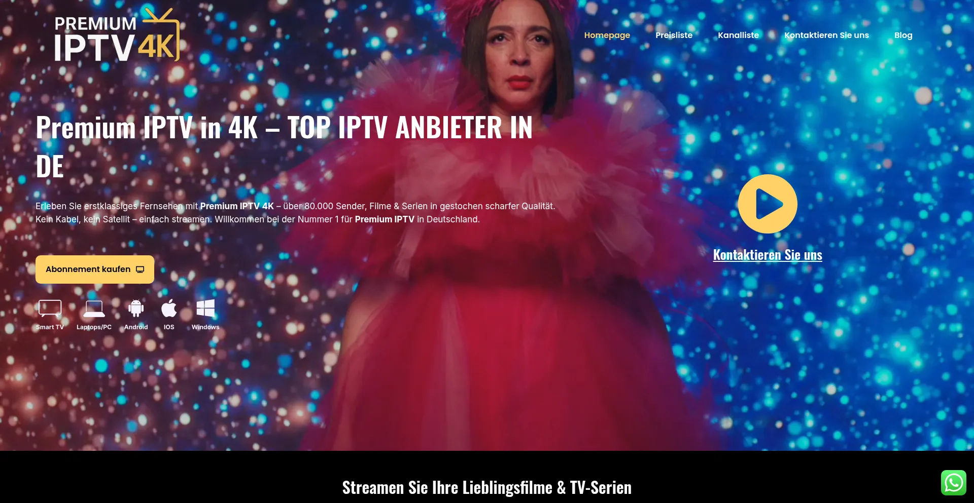Website screenshot of Premium4kiptv.de