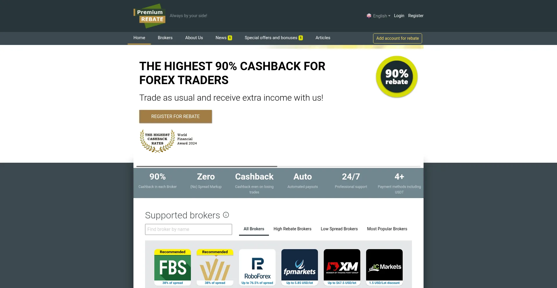 Website screenshot of Premium-rebate.com