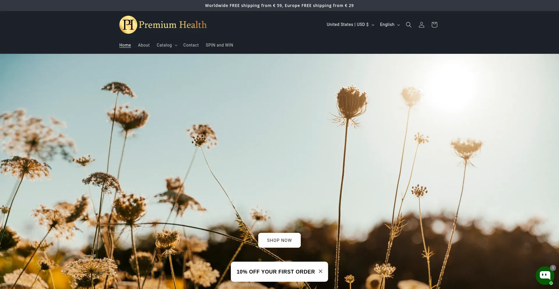 Website screenshot of Premiumhealth24.com