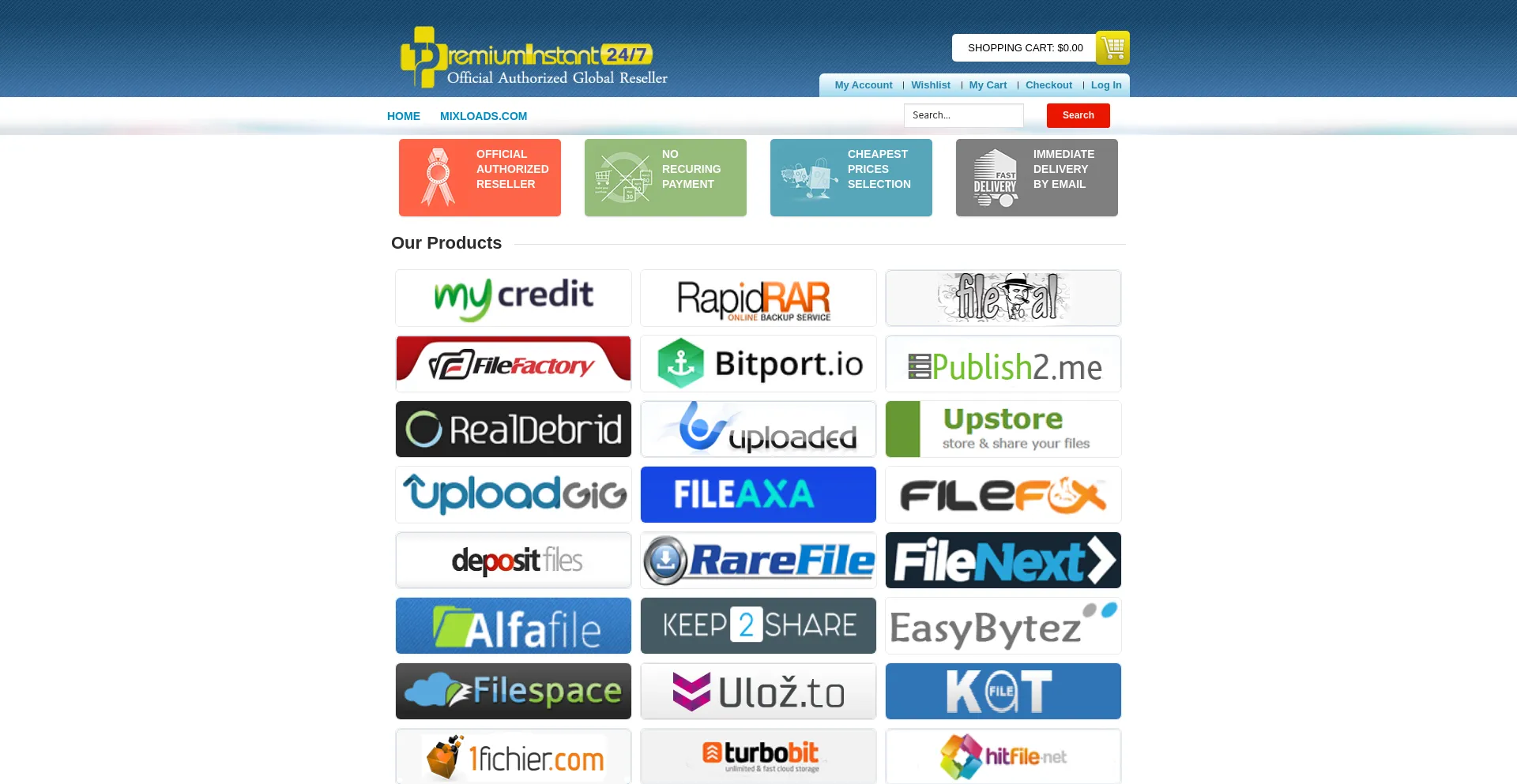 Website screenshot of Premiuminstant.com