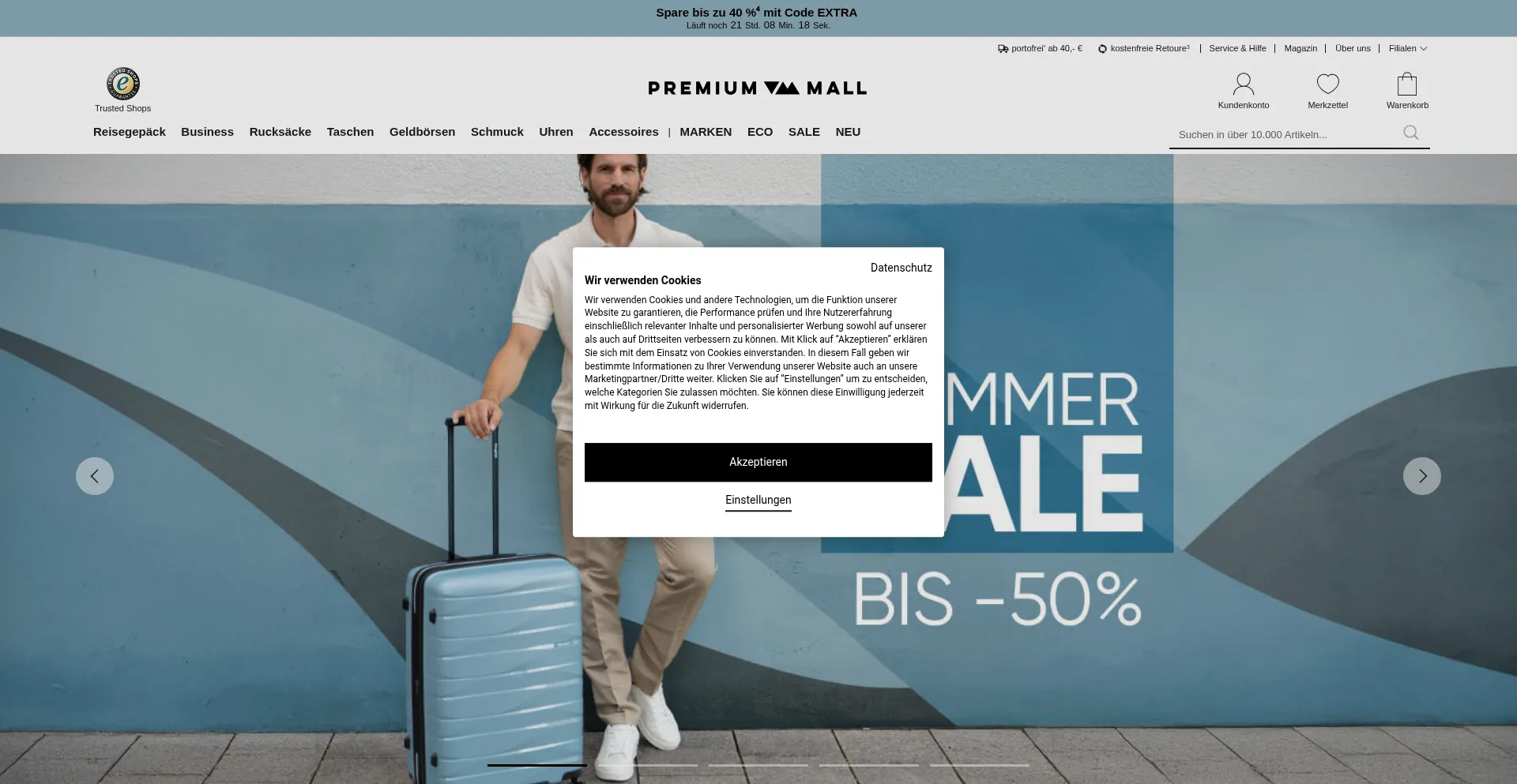 Website screenshot of Premiummall.com