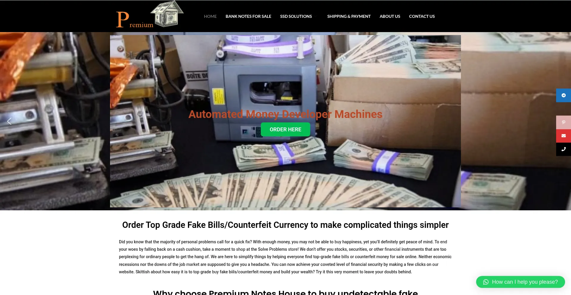 Premiumnoteshouse.com Screenshot