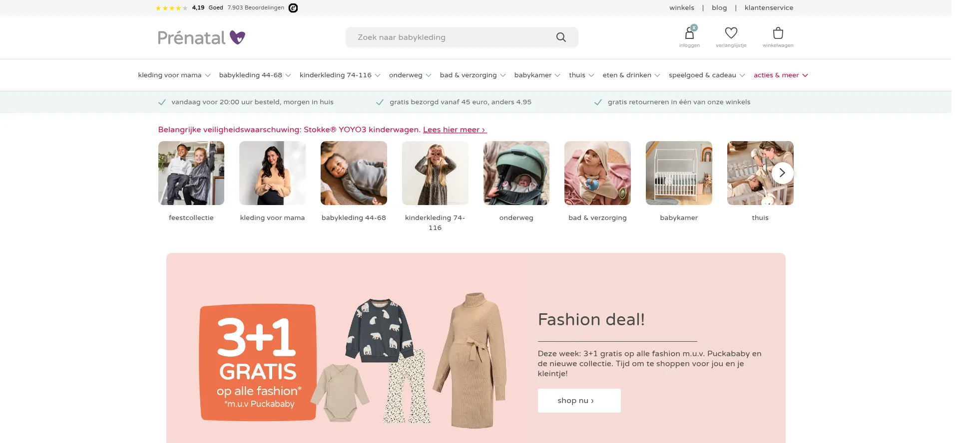 Website screenshot of Prenatal.nl