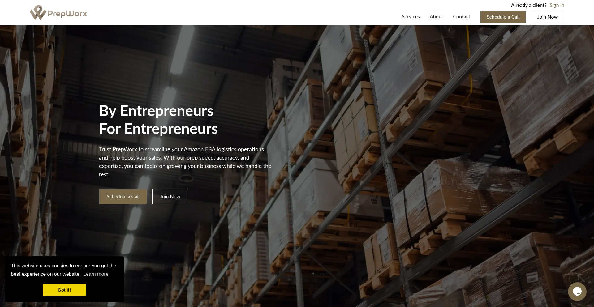 Website screenshot of Prepworx.io