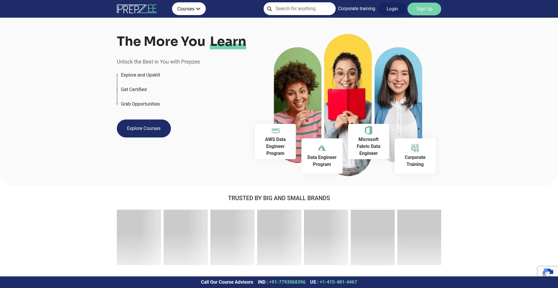 Website screenshot of Prepzee.com