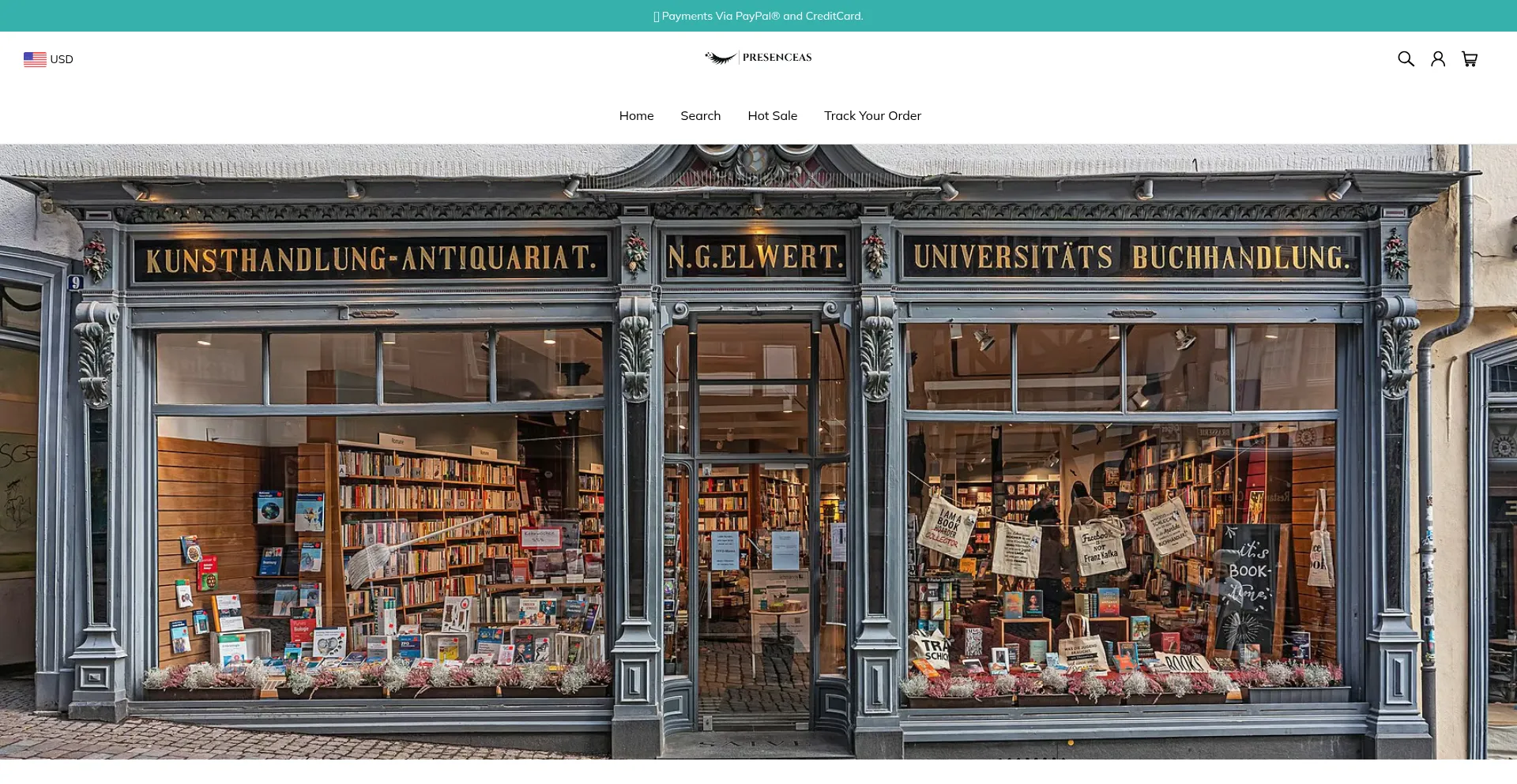 Website screenshot of Presenceas.com