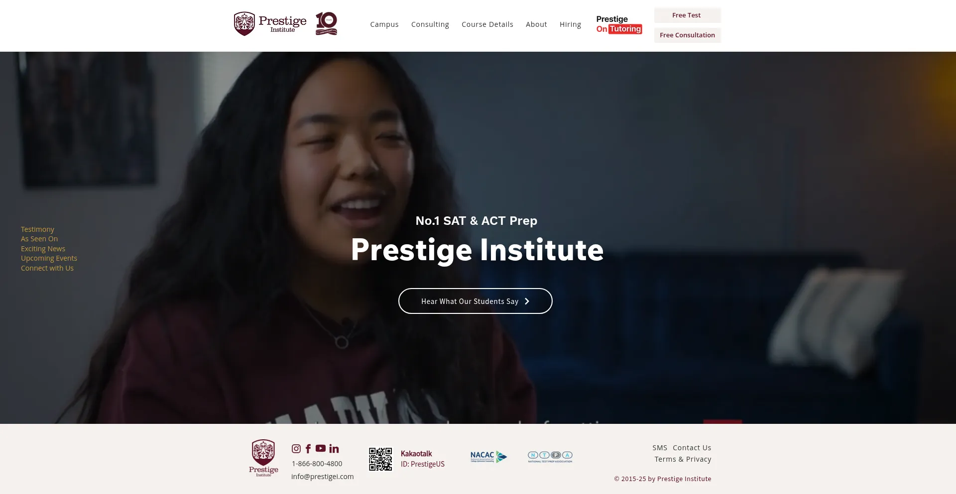 Website screenshot of Prestigei.com
