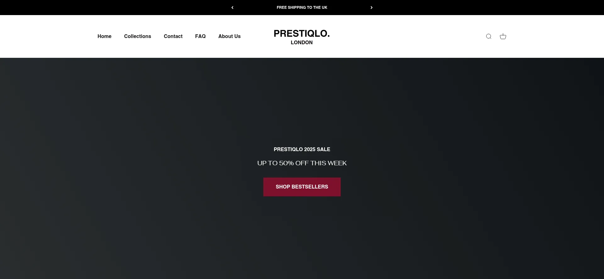 Website screenshot of Prestiqloshop.com