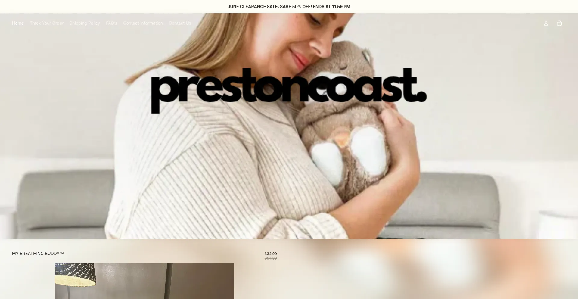 Website screenshot of Prestoncoast.com