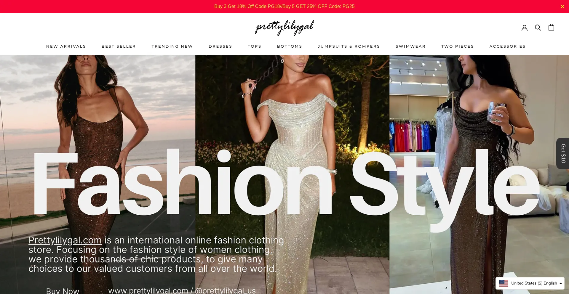 Website screenshot of Prettylilygal.com