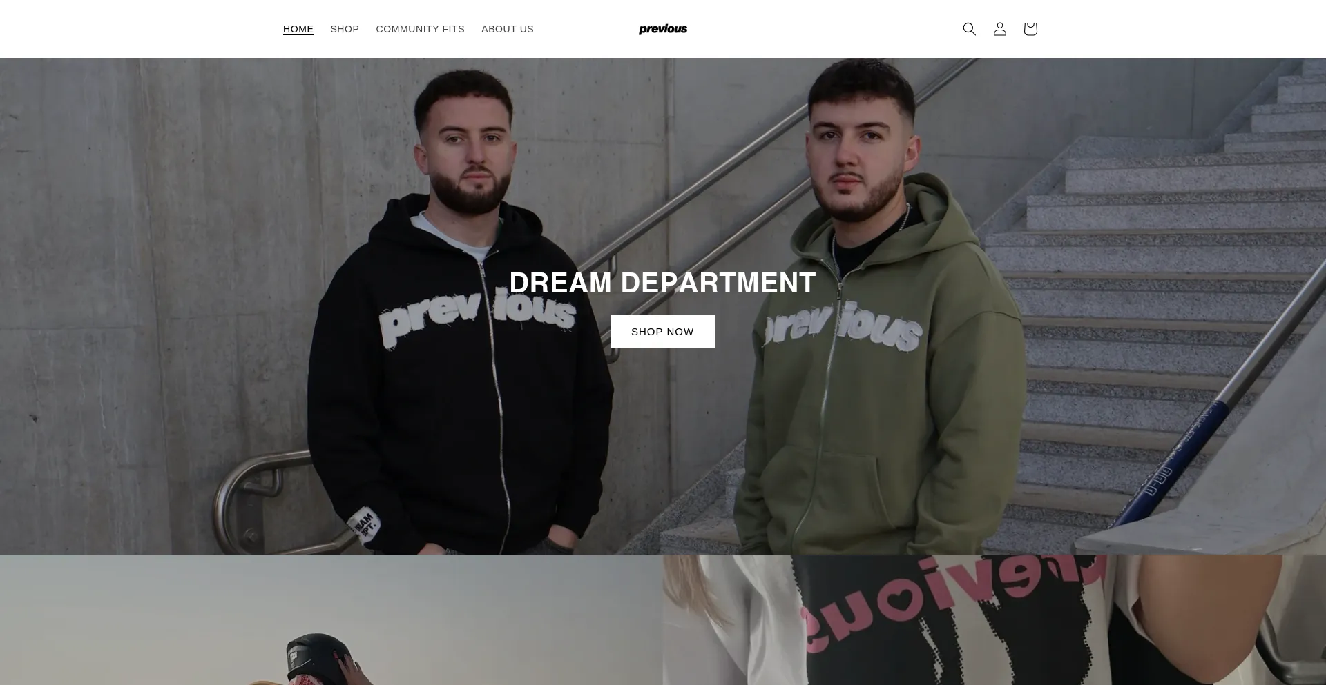 Website screenshot of Previousstudios.com