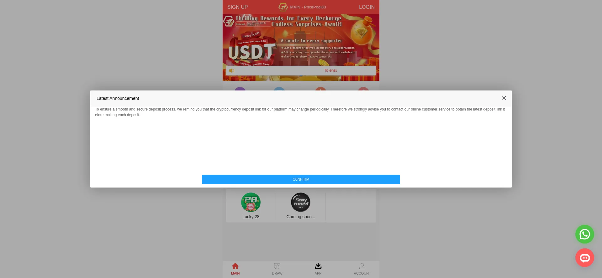 Website screenshot of Pricepool88.com