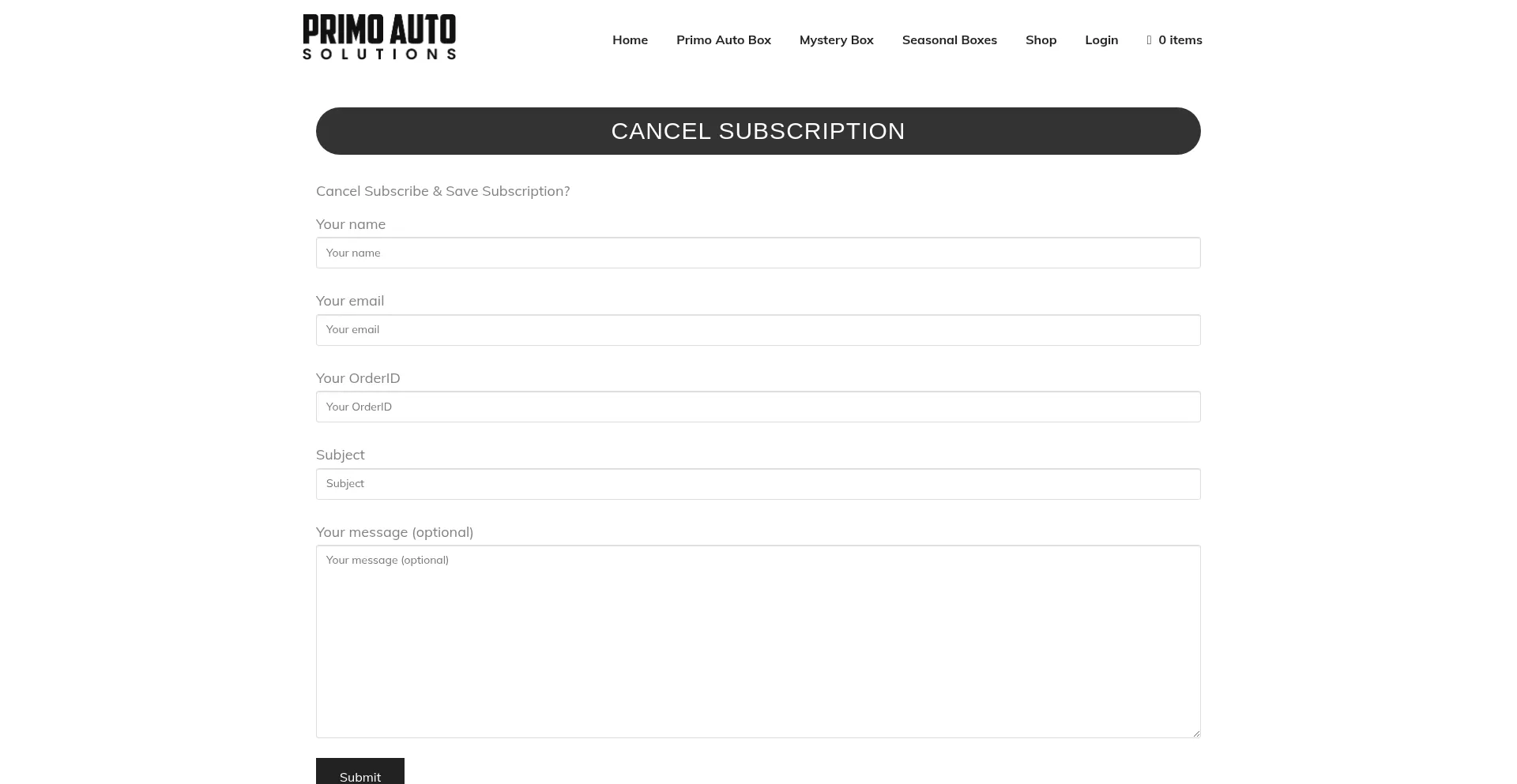 Website screenshot of Primatoso.com