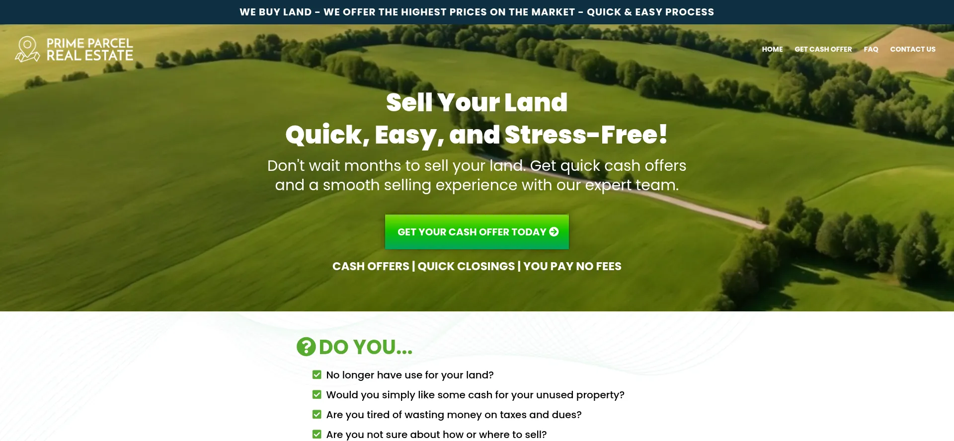 Website screenshot of Prime-parcel.com