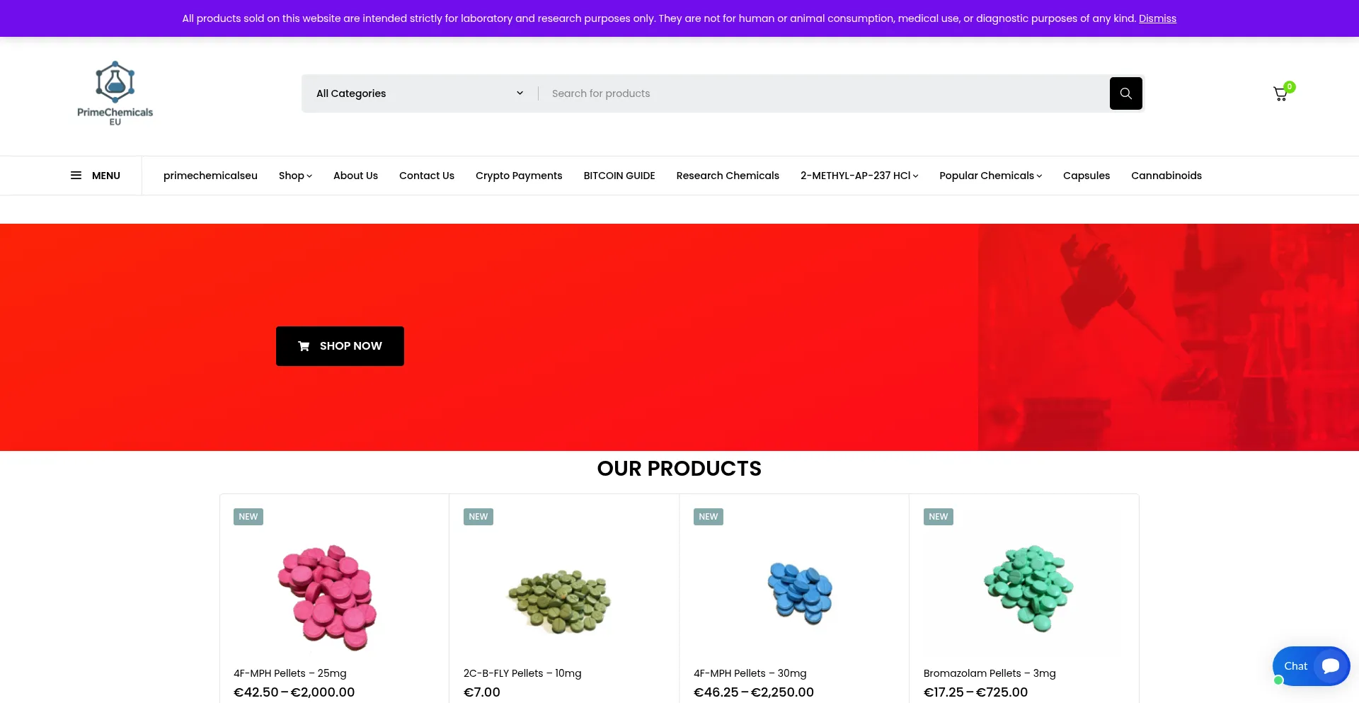 Primechemicalseu.com Screenshot