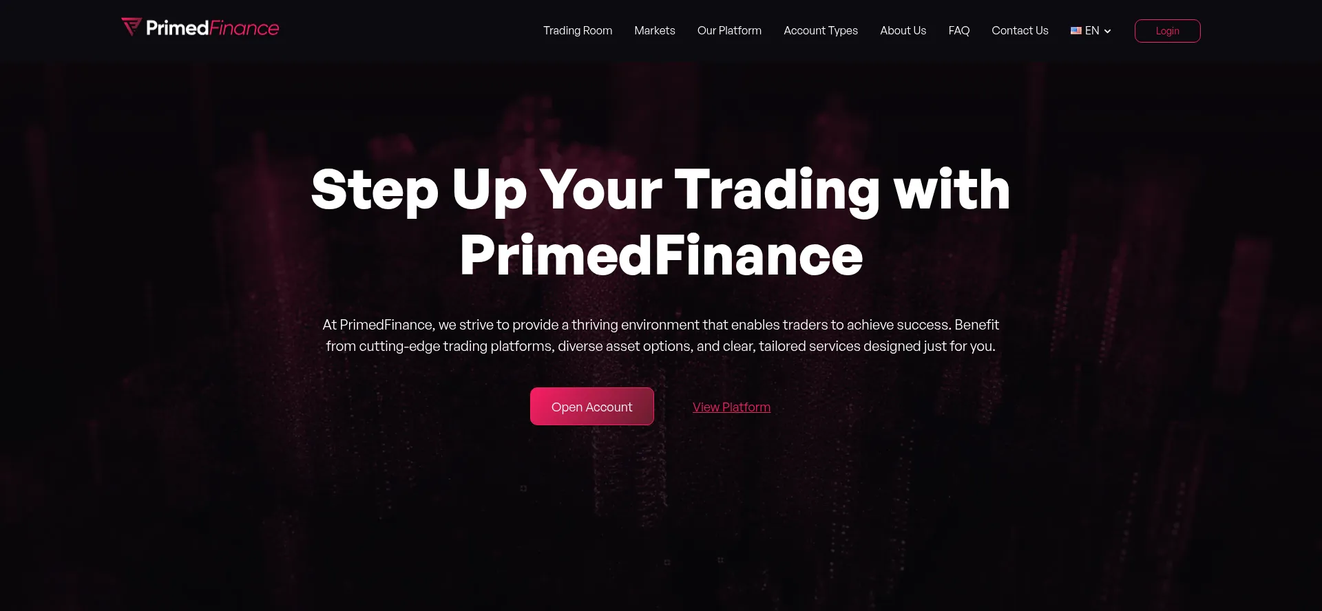 Website screenshot of Primedfinance.com