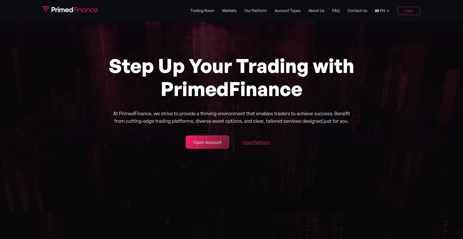 Website screenshot of Primedfinance.io