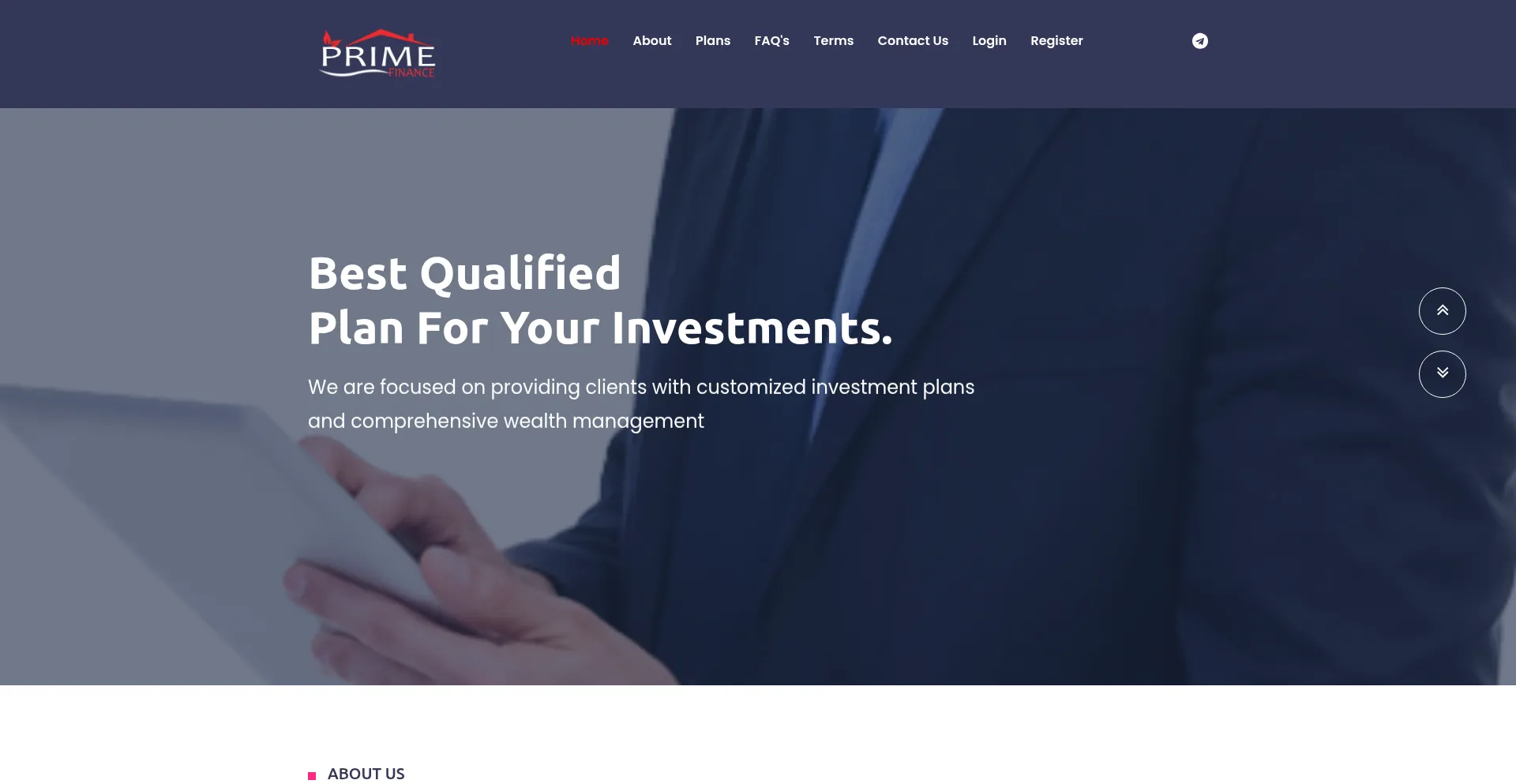 Website screenshot of Primefnclimited.org