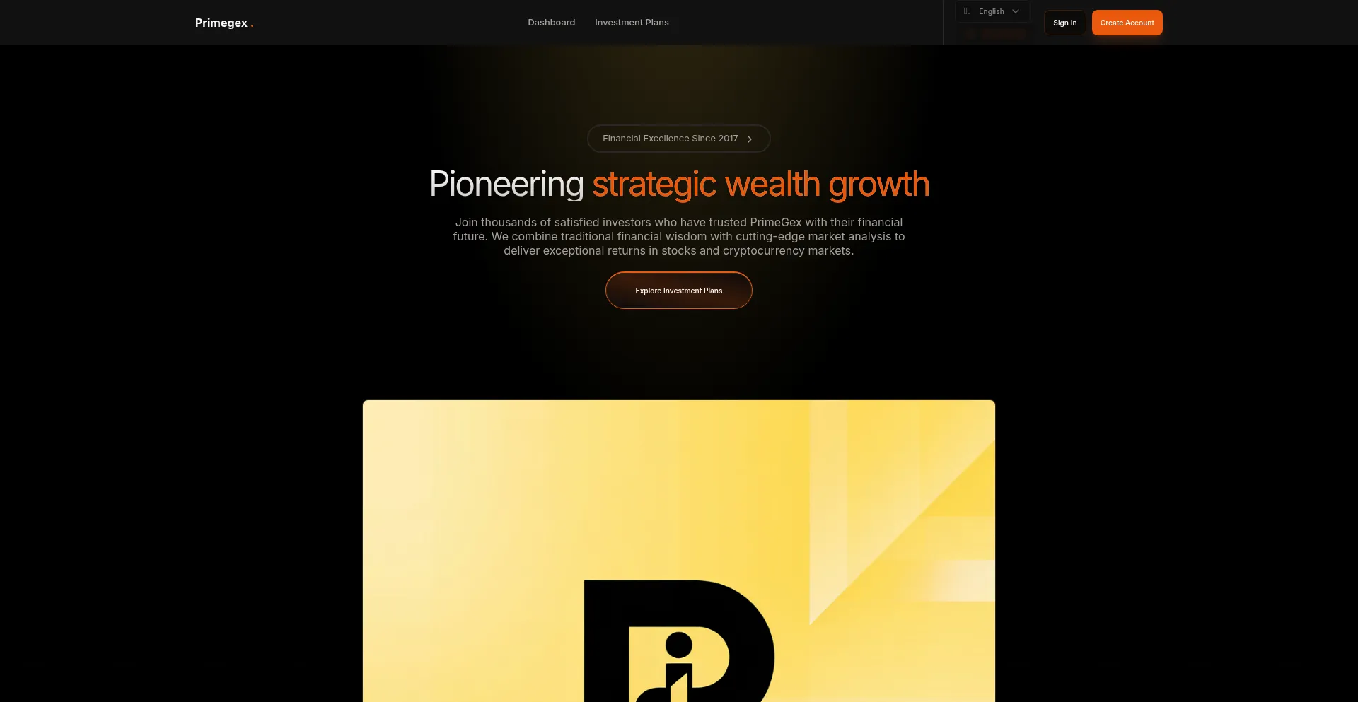 Website screenshot of Primegex.com