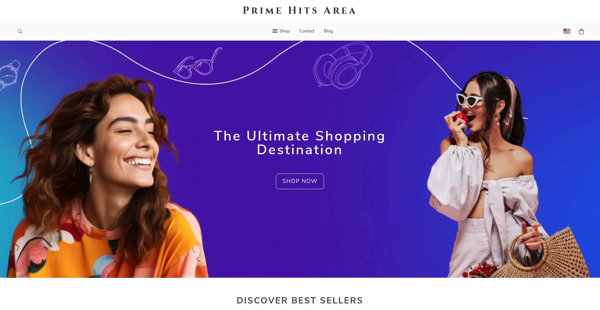 Website screenshot of Primehitsarea.shop
