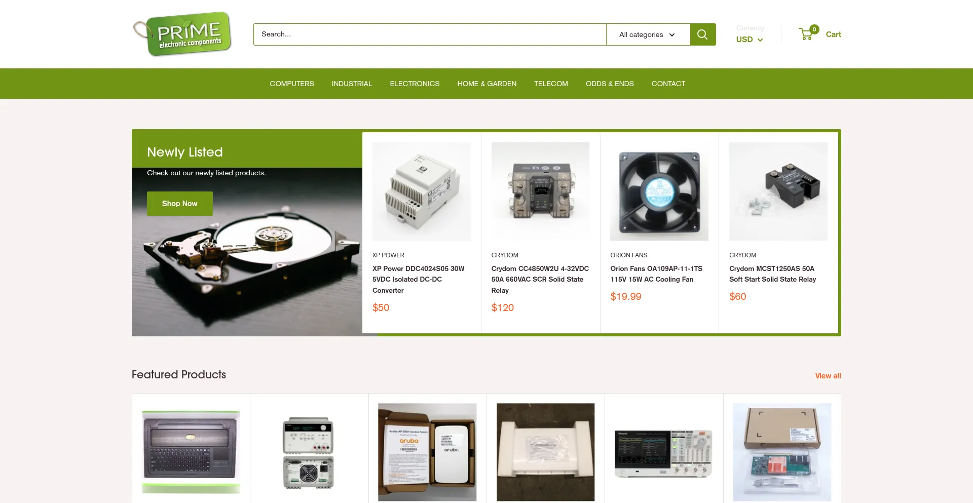 Website screenshot of Primelec.com