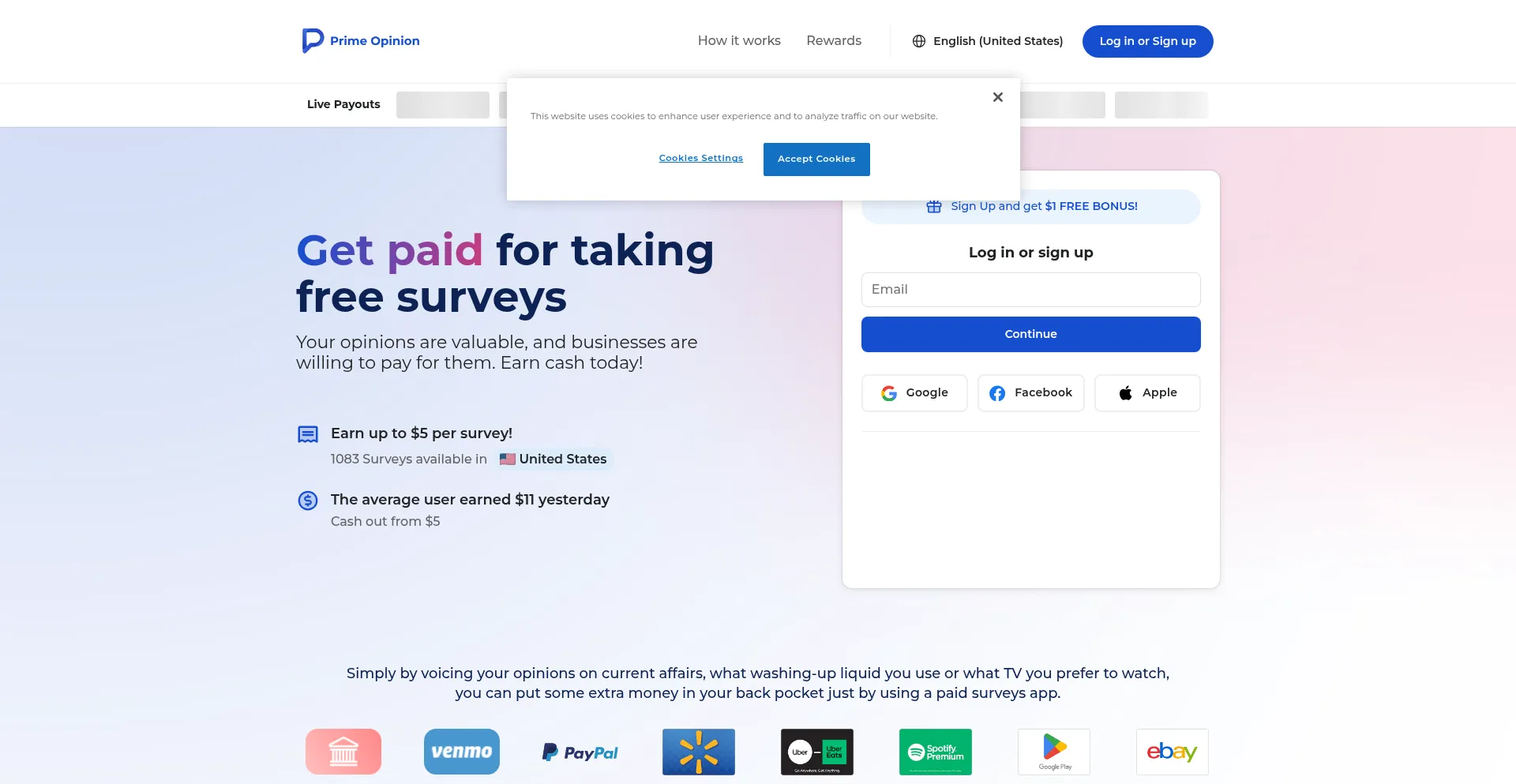 Website screenshot of Primeopinion.com.au