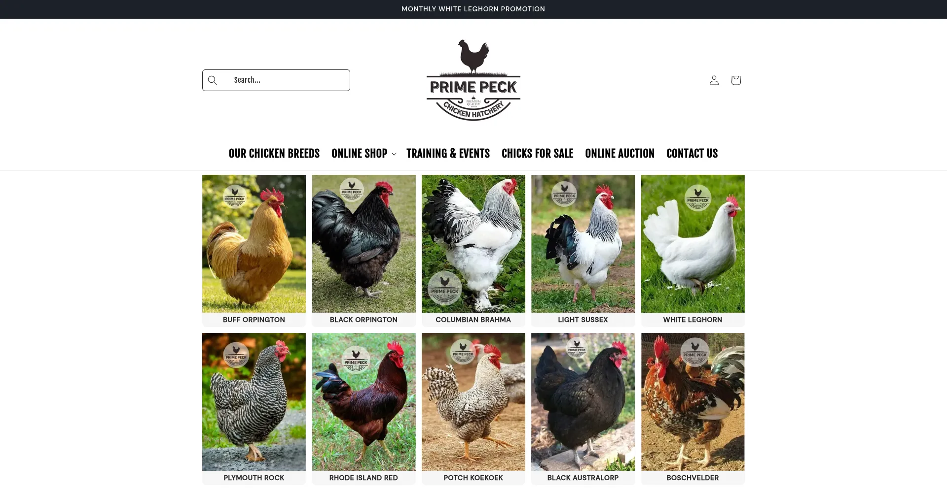 Website screenshot of Primepeck.co.za