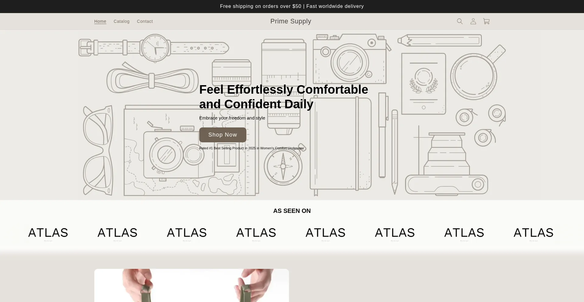 Website screenshot of Primesuppl.myshopify.com