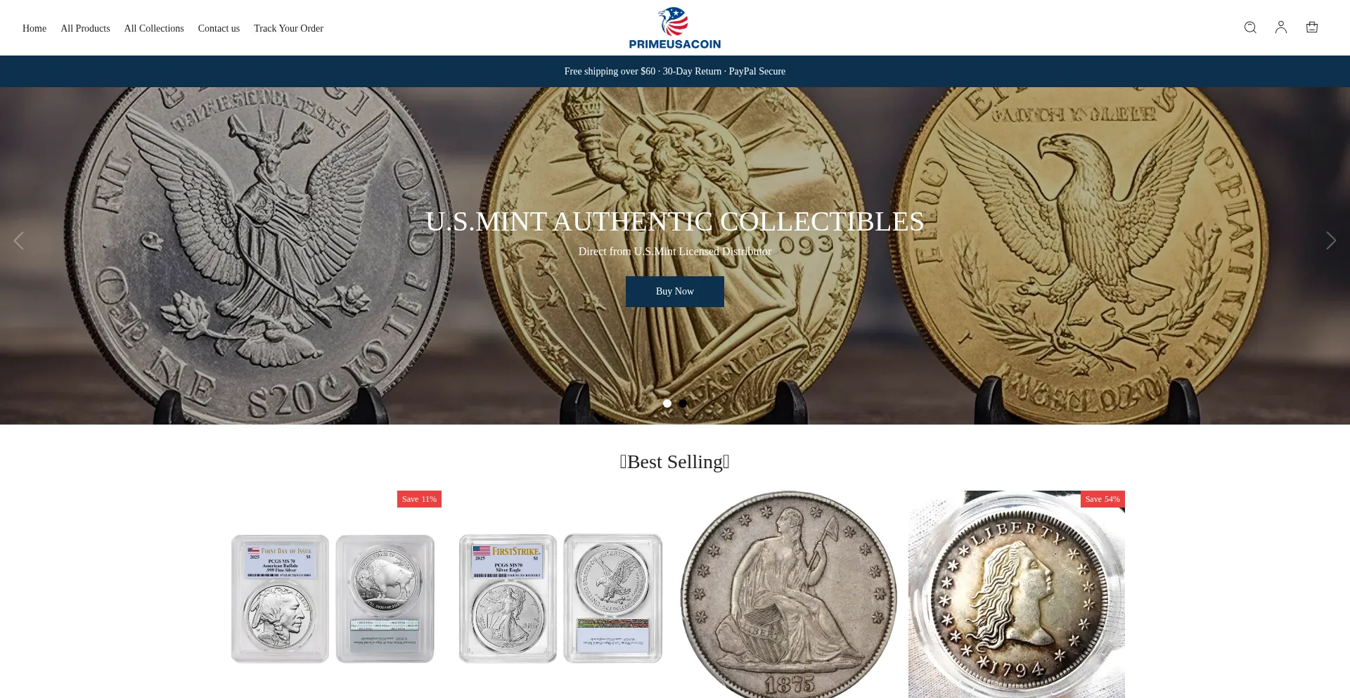 Primeusacoin.com Screenshot