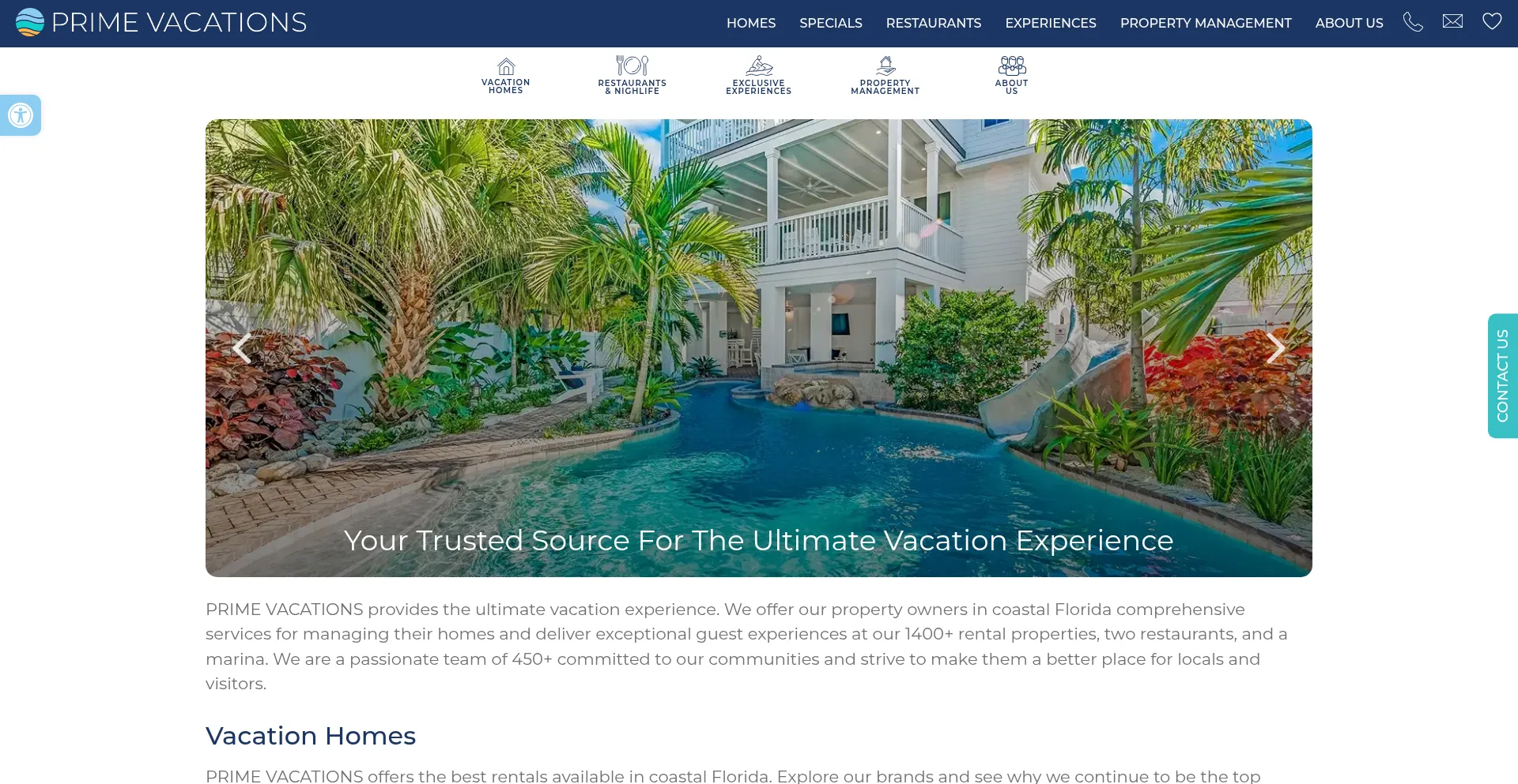 Primevacationsrentals.com Screenshot