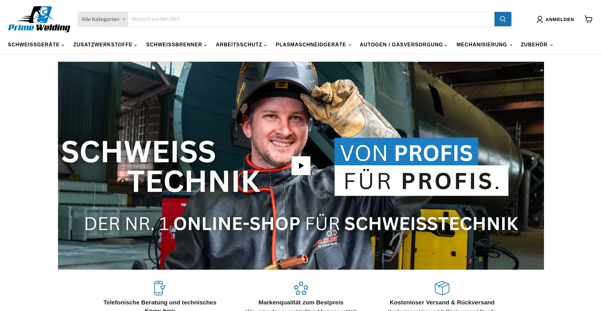 Website screenshot of Primewelding.de
