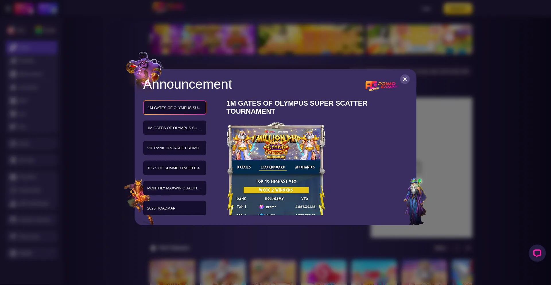 Website screenshot of Primogaming.net