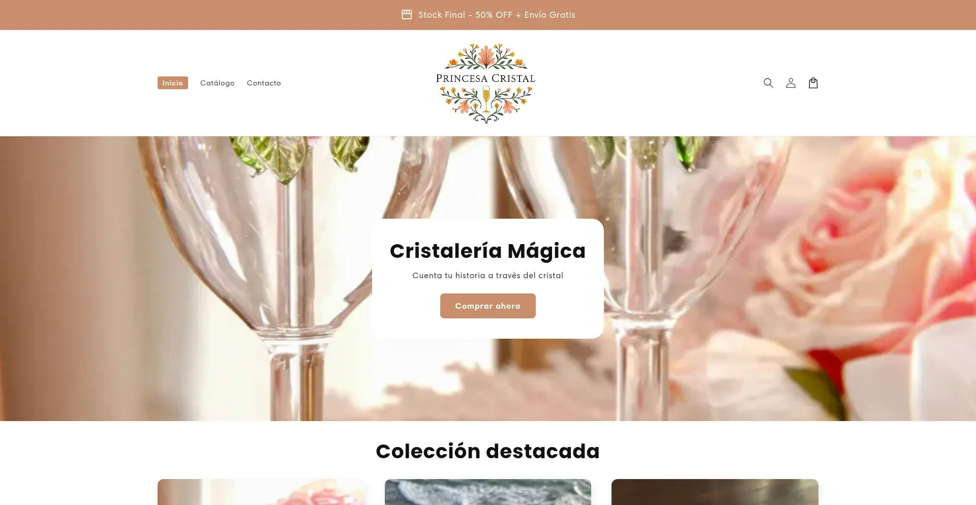 Website screenshot of Princesacristal.com